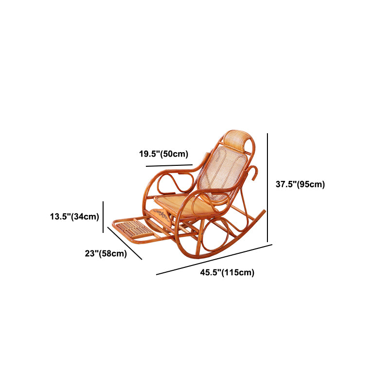 22.8" x 45.3" x 37.4" Rocking Chair Brown Rattan Rocker Chair for Living Room