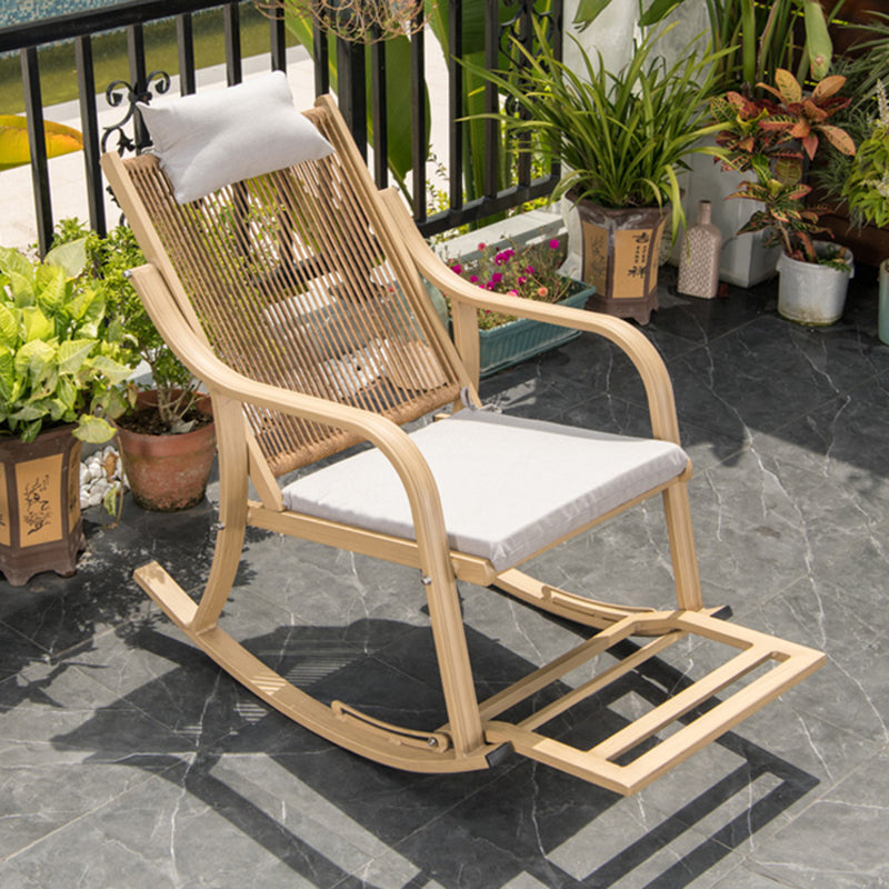 Contemporary Recliner Chair Rattan/Wicker Recliner Chair with Pillow