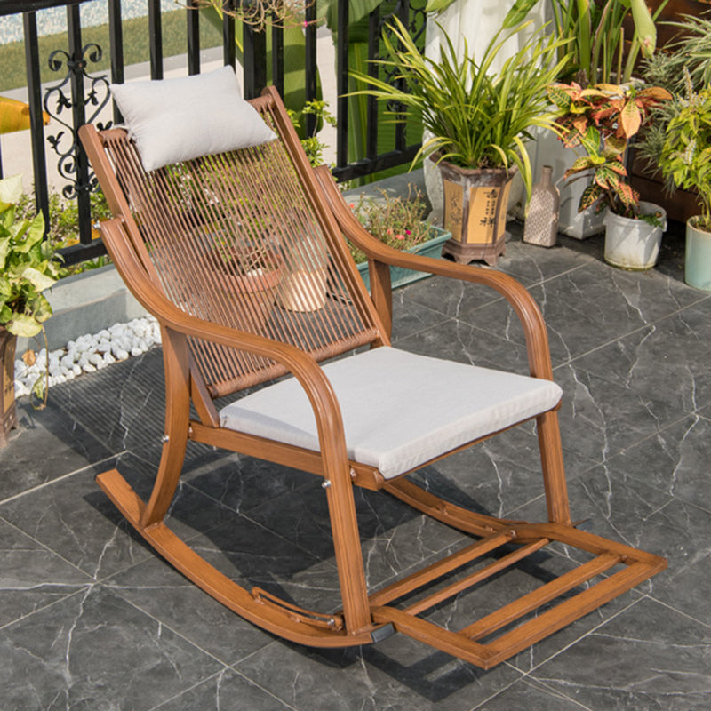 Contemporary Recliner Chair Rattan/Wicker Recliner Chair with Pillow