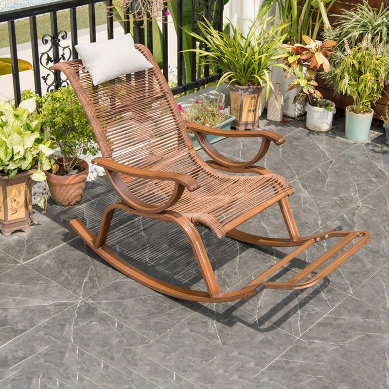 Contemporary Recliner Chair Rattan/Wicker Recliner Chair with Pillow