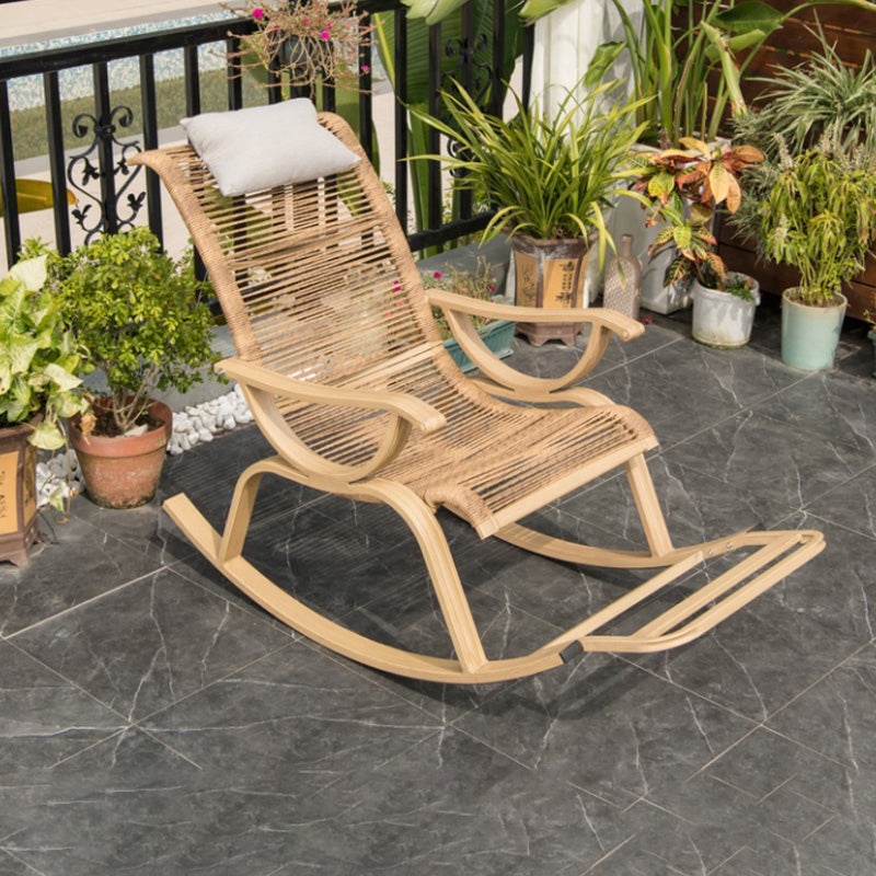 Contemporary Recliner Chair Rattan/Wicker Recliner Chair with Pillow