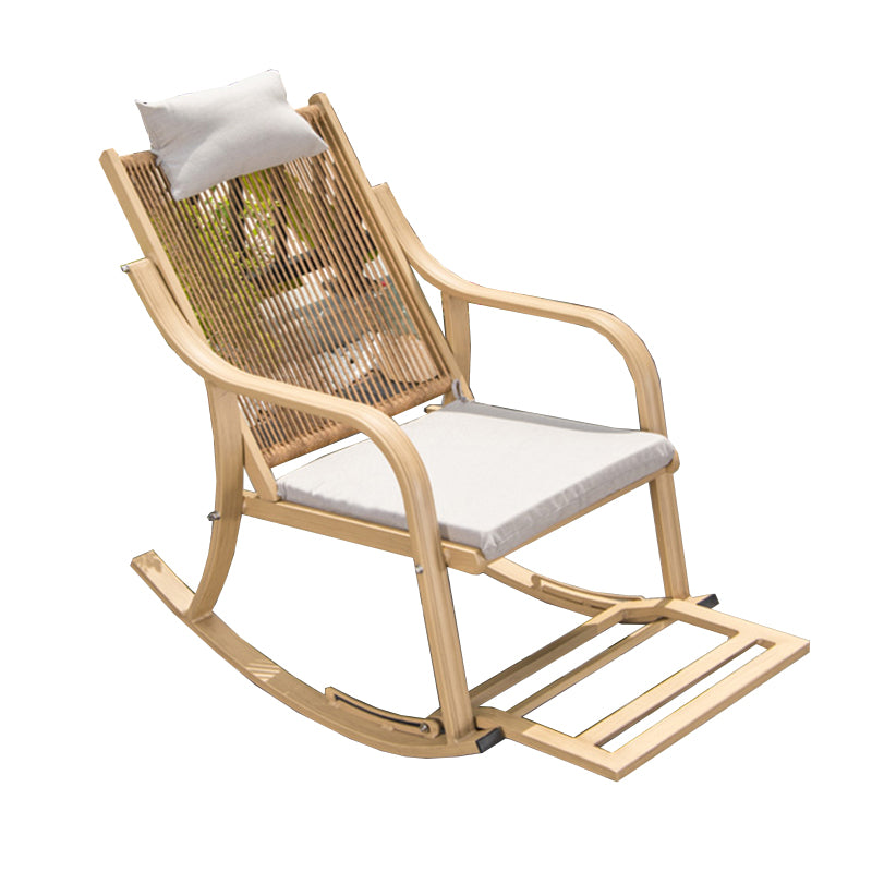 Contemporary Recliner Chair Rattan/Wicker Recliner Chair with Pillow