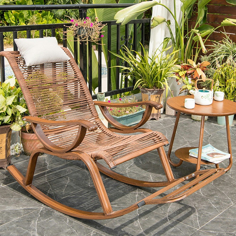 Contemporary Recliner Chair Rattan/Wicker Recliner Chair with Pillow