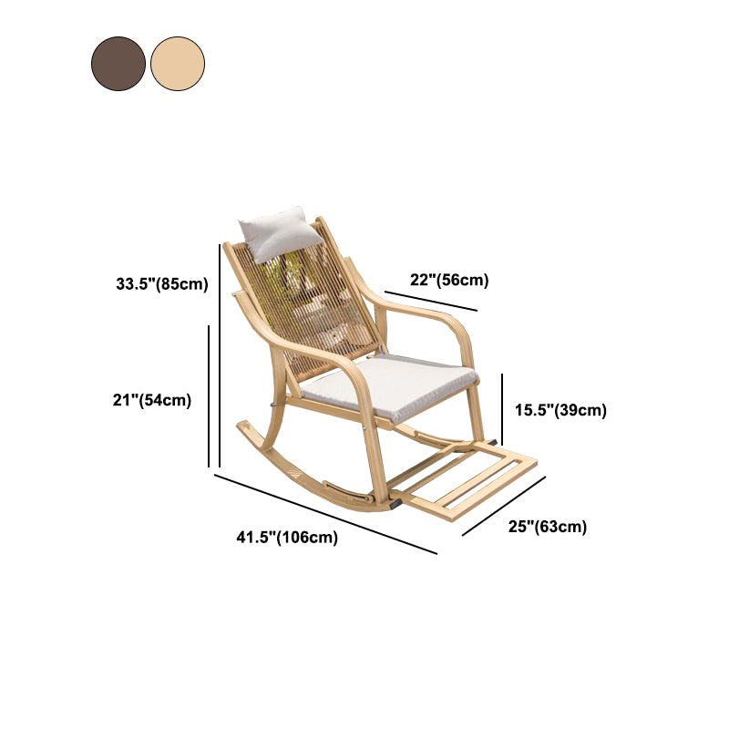 Contemporary Recliner Chair Rattan/Wicker Recliner Chair with Pillow