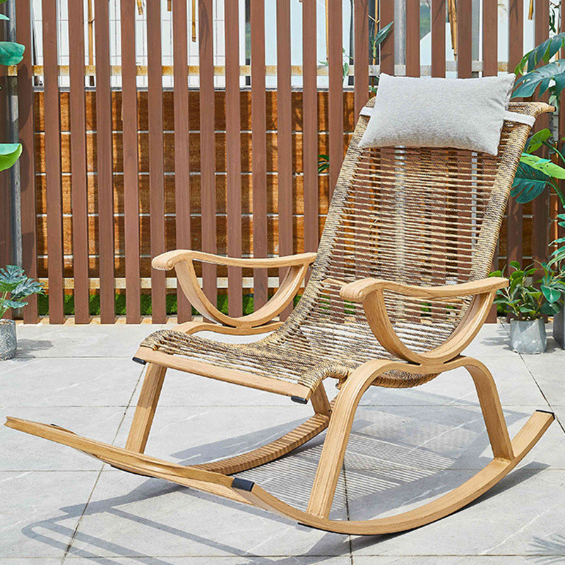 Contemporary Wicker Rocking Chair Reclining 24.8" Wide Rocker Chair for Porch