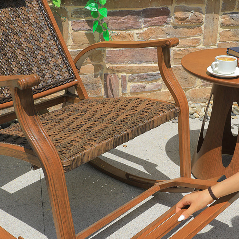 Contemporary Wicker Rocking Chair Reclining 24.8" Wide Rocker Chair for Porch