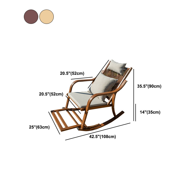Contemporary Wicker Rocking Chair Reclining 24.8" Wide Rocker Chair for Porch