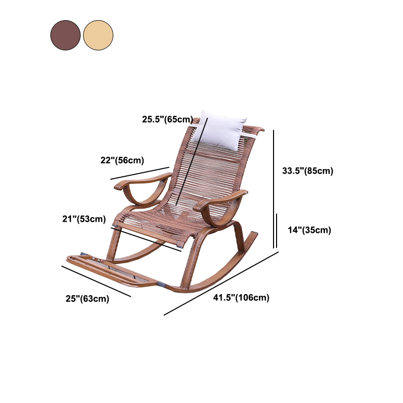 Contemporary Wicker Rocking Chair Reclining 24.8" Wide Rocker Chair for Porch