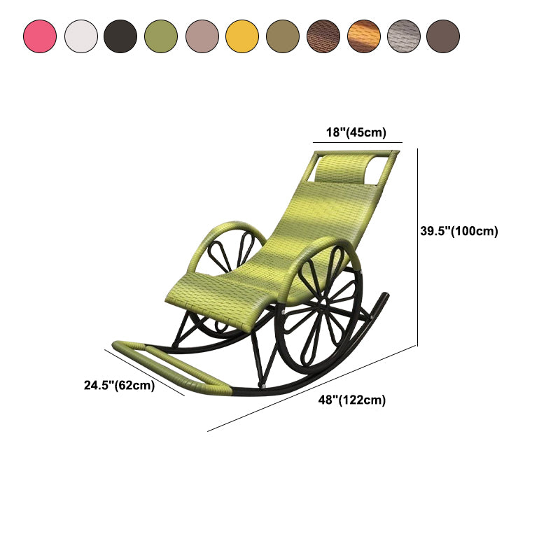 Modern Rocking Accent Chair Rattan/Wicker Rocker Chair for Porch