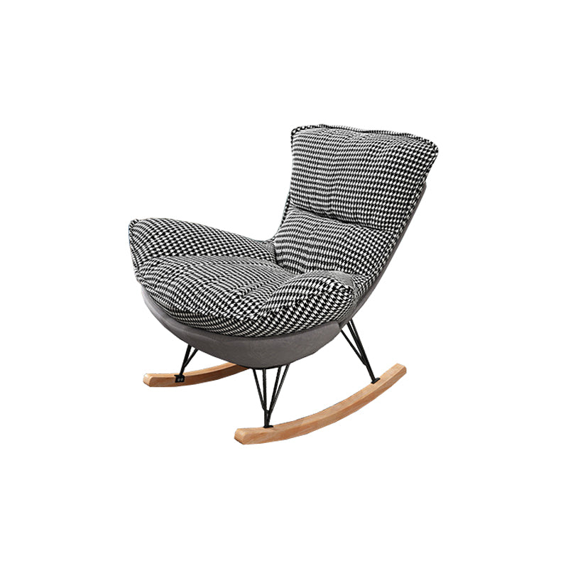 Contemporary Rocking Chair Solid Wood Rocker Chair with Seat Cushion