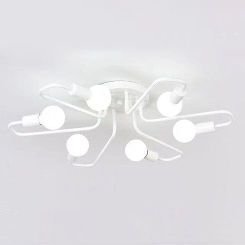 6/8-Light Modern Golden/Black/White Flush Mount Lighting LED Ceiling Light