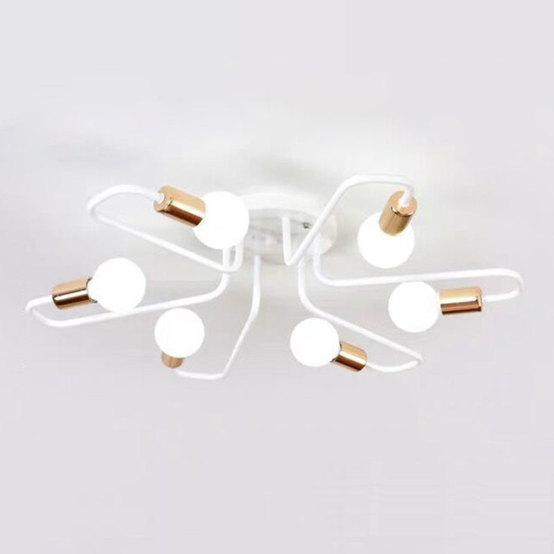 6/8-Light Modern Golden/Black/White Flush Mount Lighting LED Ceiling Light