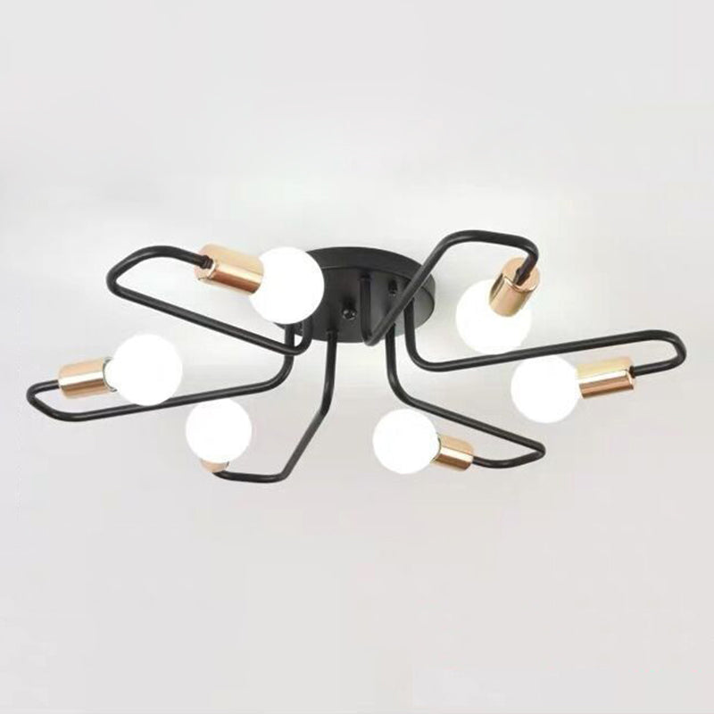6/8-Light Modern Golden/Black/White Flush Mount Lighting LED Ceiling Light