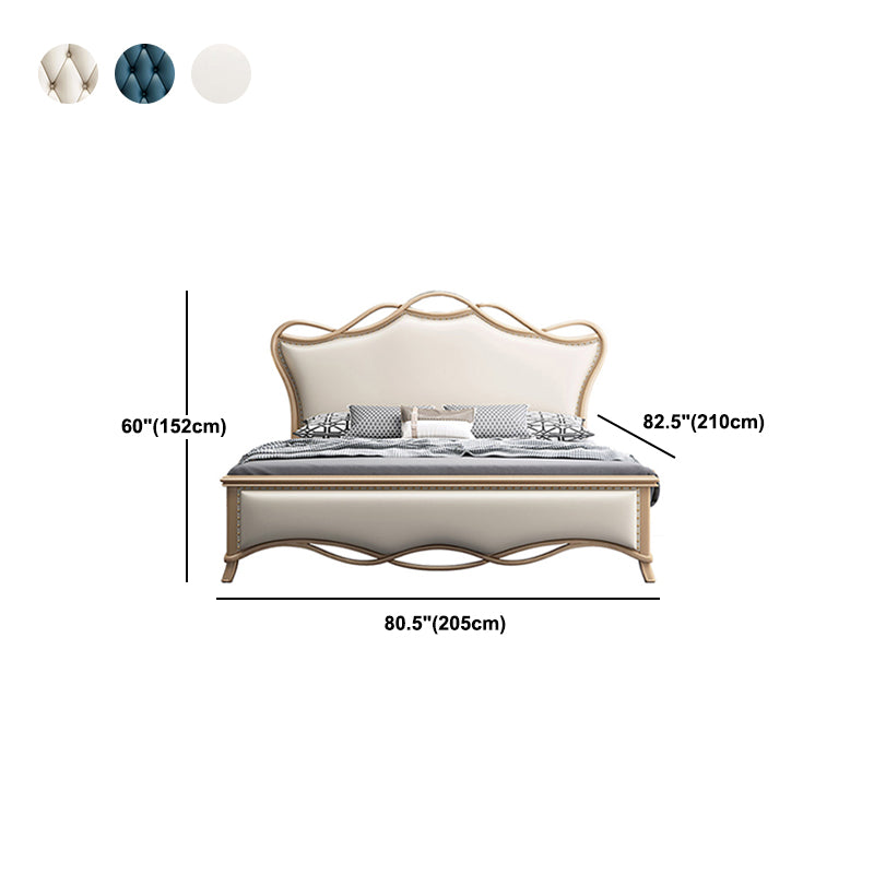 Glam Solid Wood Mattress Included with Headboard Camelback Panel Standard Bed