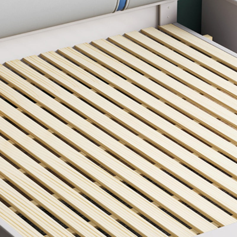 Contemporary Pine Wood Mattress Included with Headboard Rectangular Panel Standard Bed