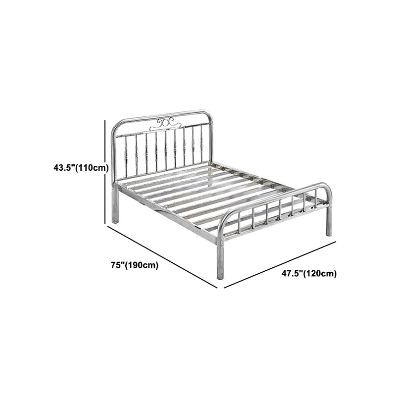 Contemporary Style Bed Frame Metal Standard Bed with Headboard