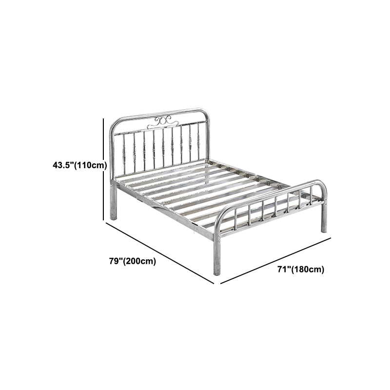 Contemporary Style Bed Frame Metal Standard Bed with Headboard