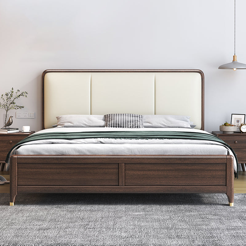 Contemporary Solid Wood Mattress Included with Headboard Rectangular Standard Bed