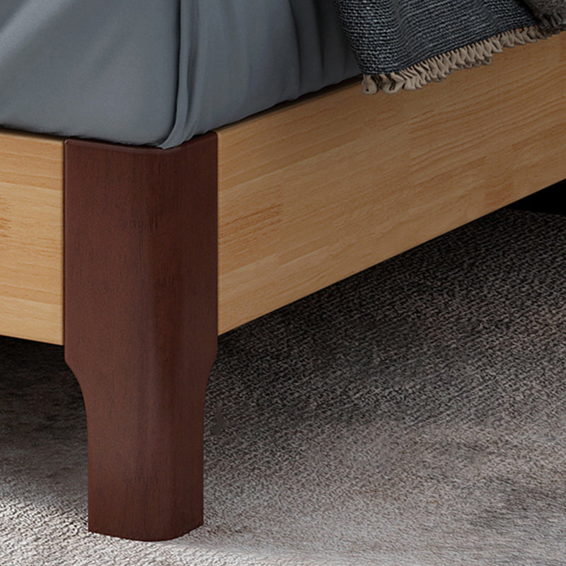 Scandinavian Solid Wood Storage with Rectangular Headboard Bed Frame