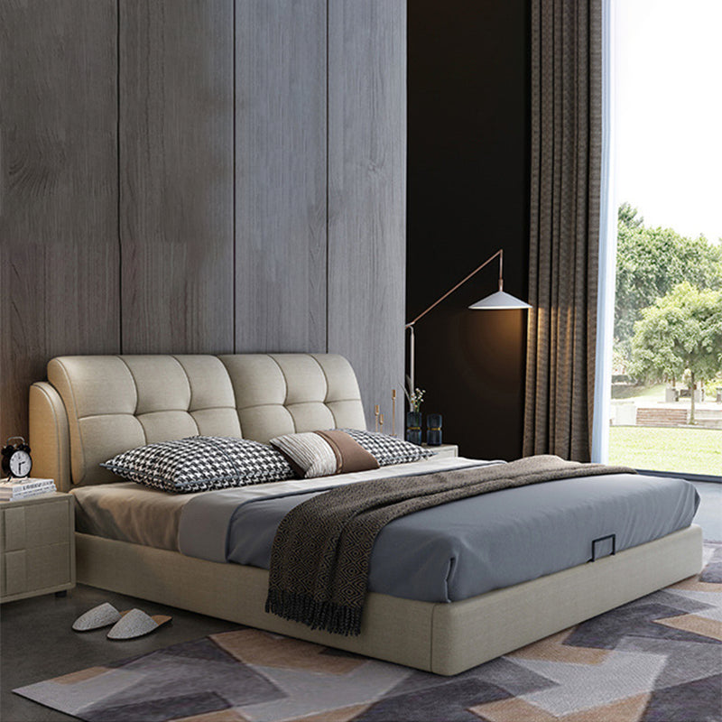 Contemporary Pine Wood Storage with Headboard Lift Up Storage Rectangular Bed Frame