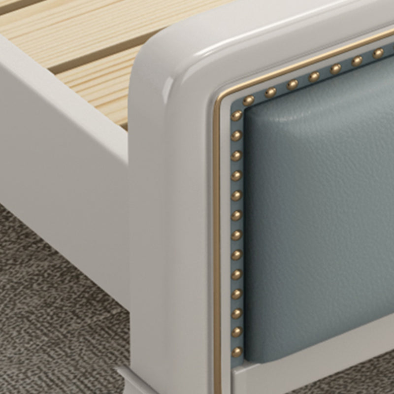 Glam Pine Wood Mattress Included with Headboard Camelback Panel Bed Frame