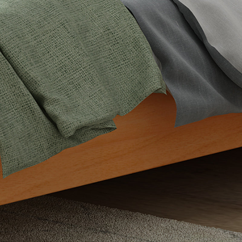 Modern Natural Wood Panel Bed Minimalist Low Profile Rectangular Bed