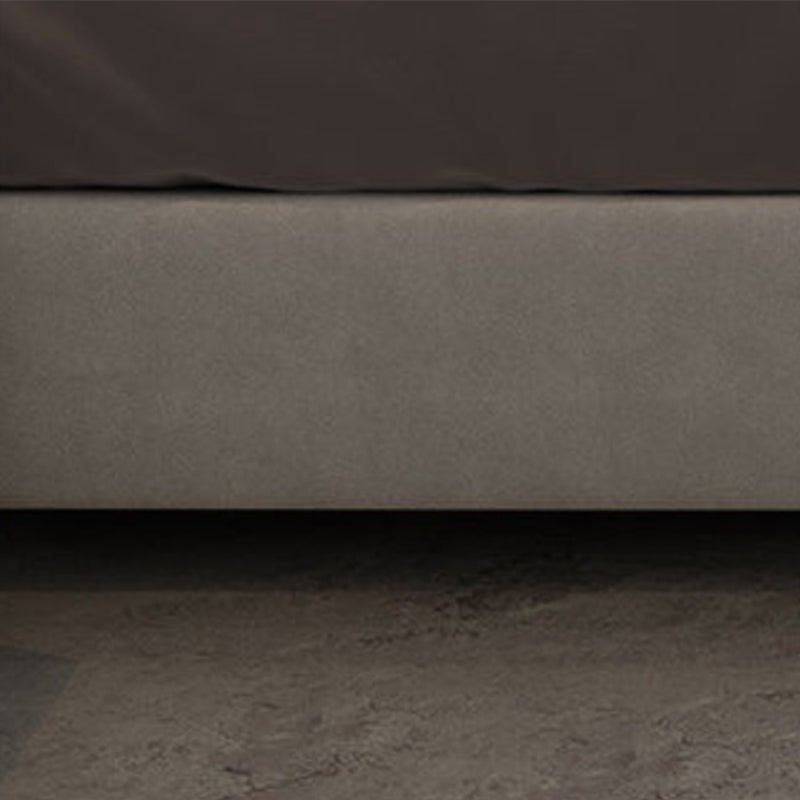 Glam wood Bed Frame Faux Leather Standard Bed with Upholstered Headboard for Bedroom