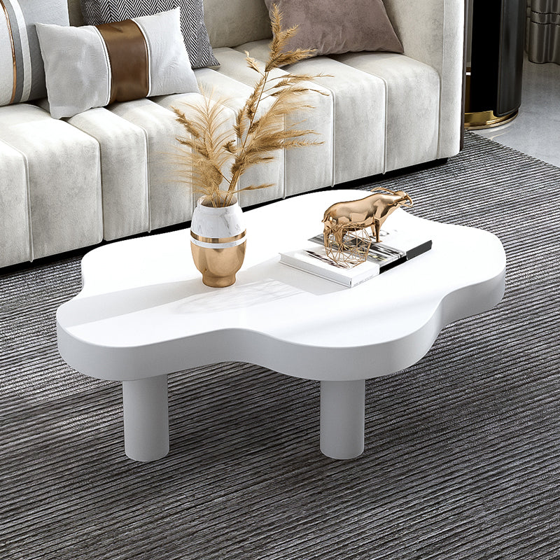 Solid Wood Cloud-Shaped Coffee Table Nordic 3 Legs Cocktail Table