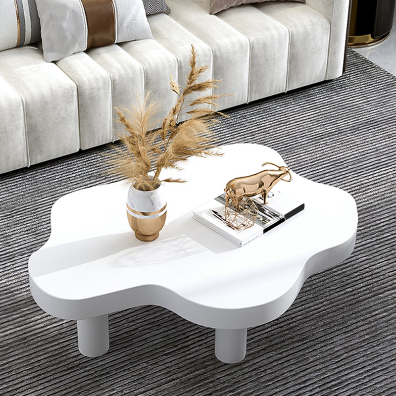 Solid Wood Cloud-Shaped Coffee Table Nordic 3 Legs Cocktail Table