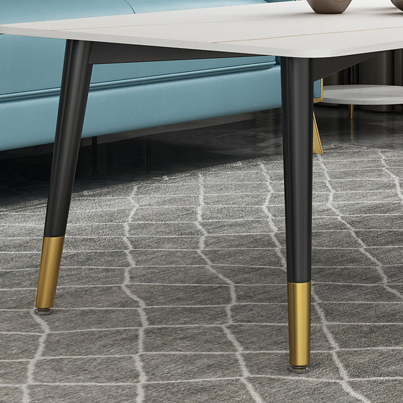 17.72" H Simple Stone Coffee Table Glam Rectangular Cocktail Table