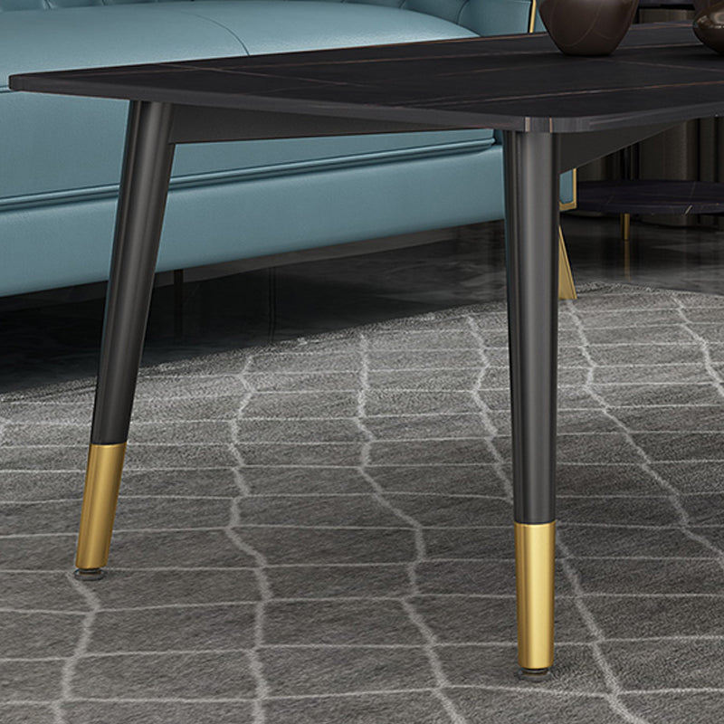 17.72" H Simple Stone Coffee Table Glam Rectangular Cocktail Table