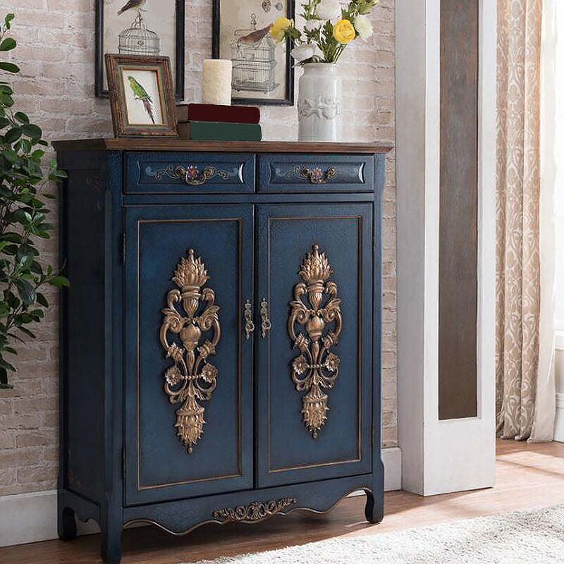 Rectangle Industrial Accent Cabinet Wood Knobs Cabinet with Doors