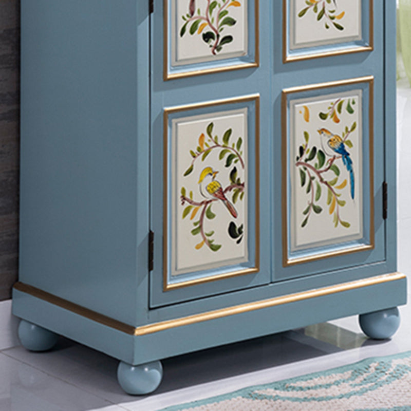 Industrial Rectangle Accent Cabinet Wood Knobs Cabinet with Doors