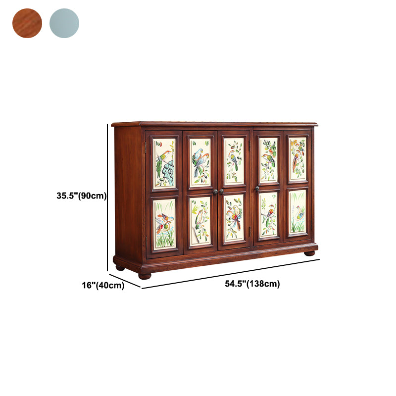 Industrial Rectangle Accent Cabinet Wood Knobs Cabinet with Doors