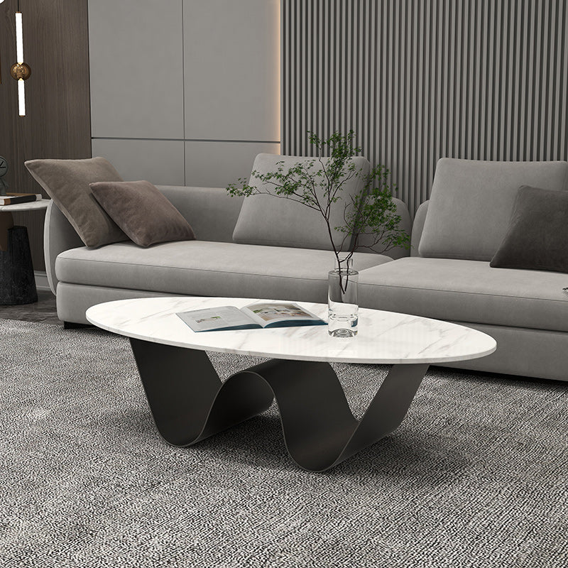 Glam Abstracts Cocktail Table Oval Coffee Cocktail Table for Home