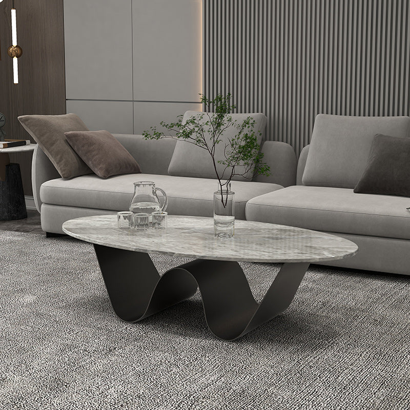 Glam Abstracts Cocktail Table Oval Coffee Cocktail Table for Home