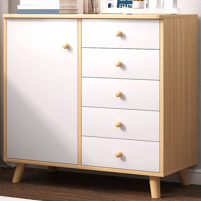 Modern Rectangle Accent Cabinet Wood Knobs Cabinet with Drawer