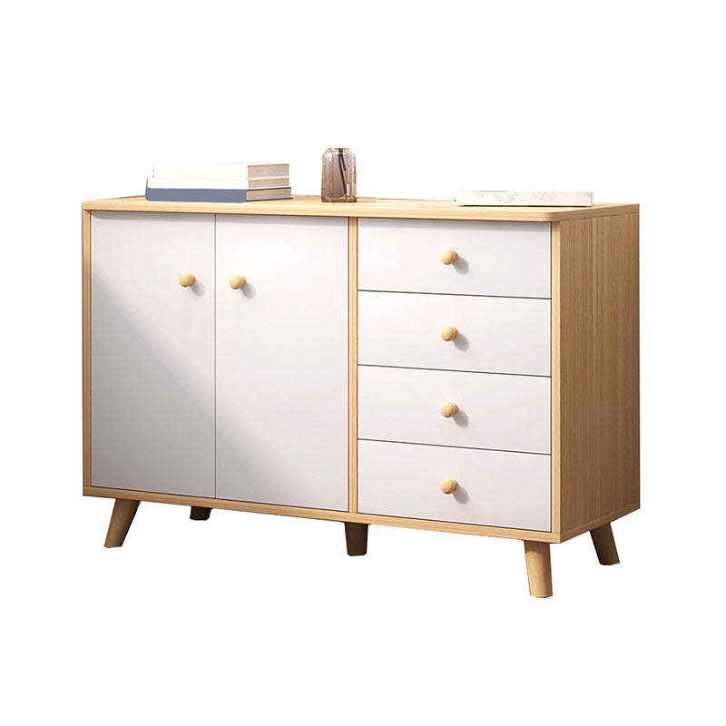 Modern Rectangle Accent Cabinet Wood Knobs Cabinet with Drawer