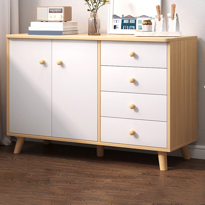 Modern Rectangle Accent Cabinet Wood Knobs Cabinet with Drawer