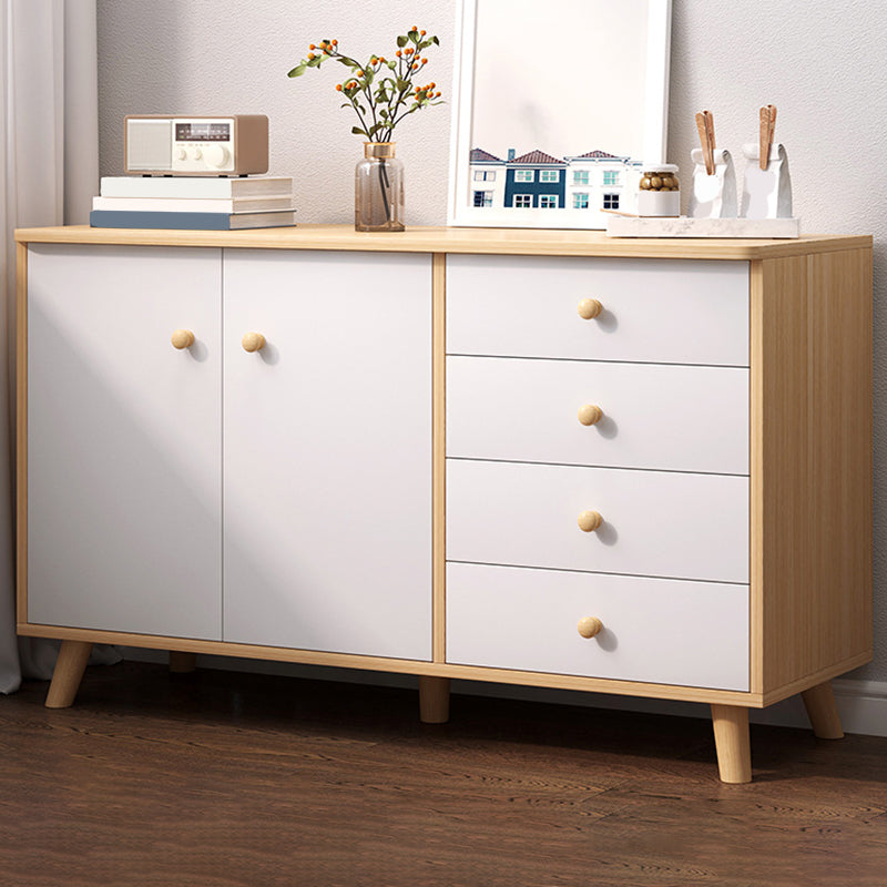 Modern Rectangle Accent Cabinet Wood Knobs Cabinet with Drawer
