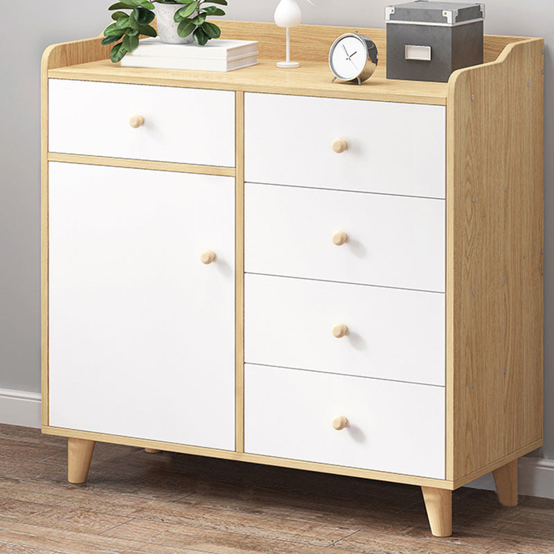 Modern Rectangle Accent Cabinet Wood Knobs Cabinet with Drawer
