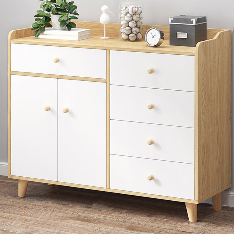 Modern Rectangle Accent Cabinet Wood Knobs Cabinet with Drawer