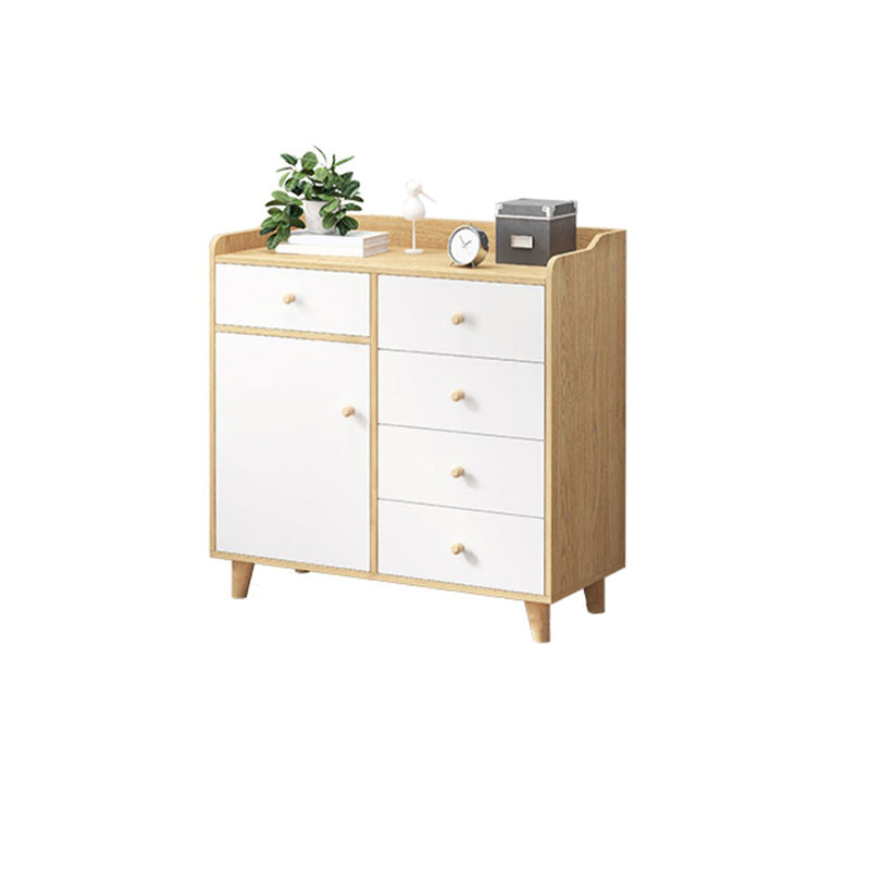 Modern Rectangle Accent Cabinet Wood Knobs Cabinet with Drawer