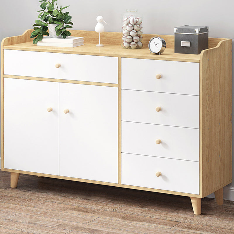 Modern Rectangle Accent Cabinet Wood Knobs Cabinet with Drawer