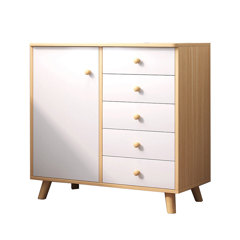 Modern Rectangle Accent Cabinet Wood Knobs Cabinet with Drawer