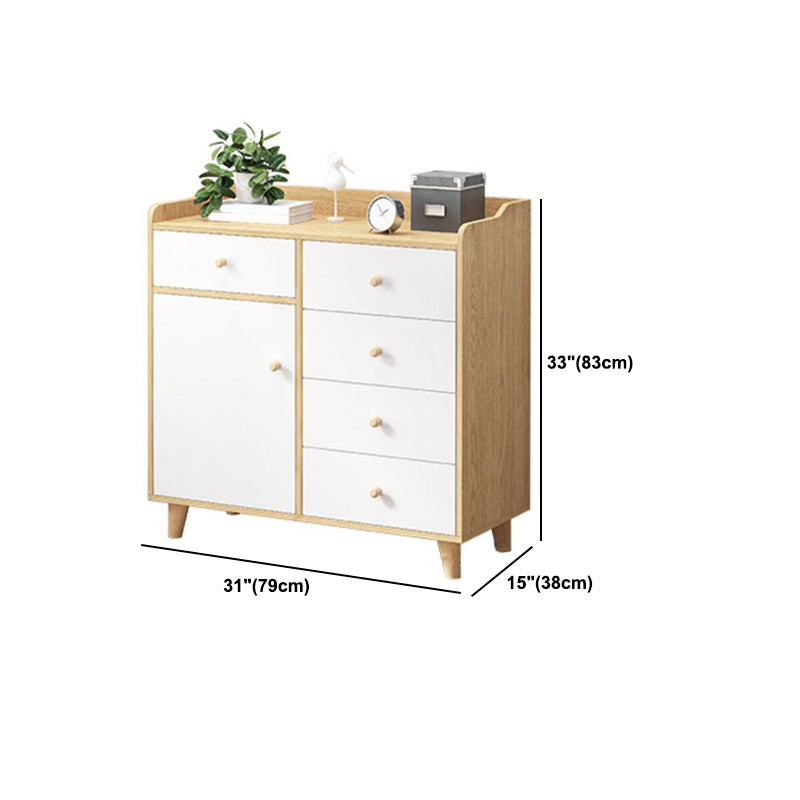 Modern Rectangle Accent Cabinet Wood Knobs Cabinet with Drawer