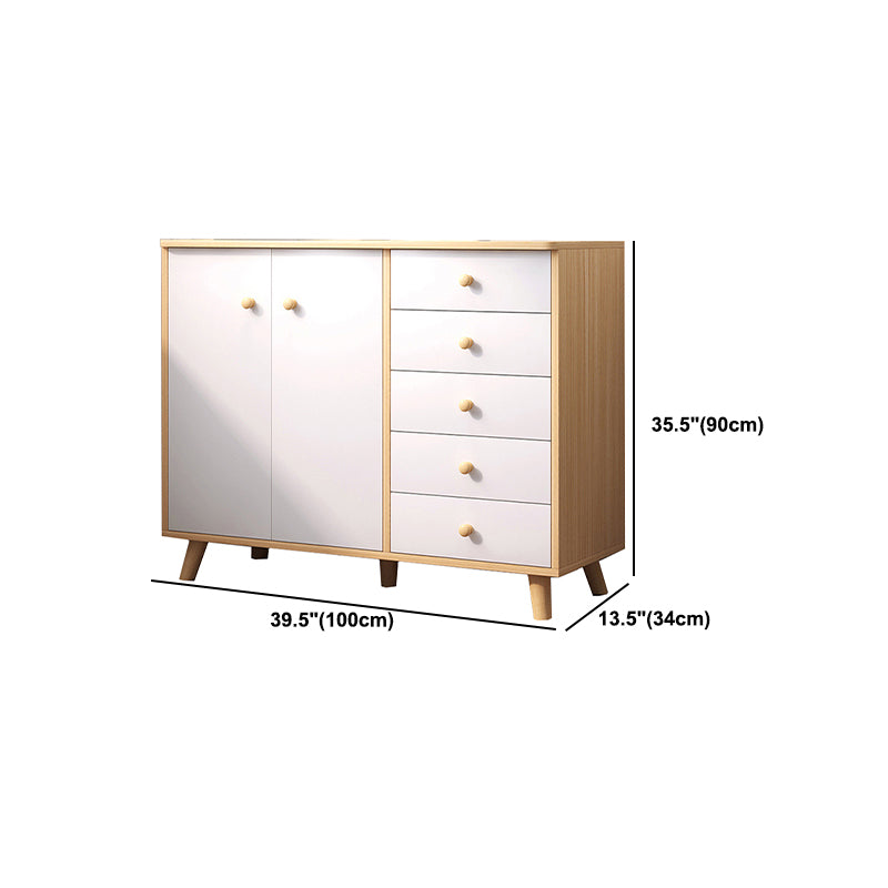 Modern Rectangle Accent Cabinet Wood Knobs Cabinet with Drawer