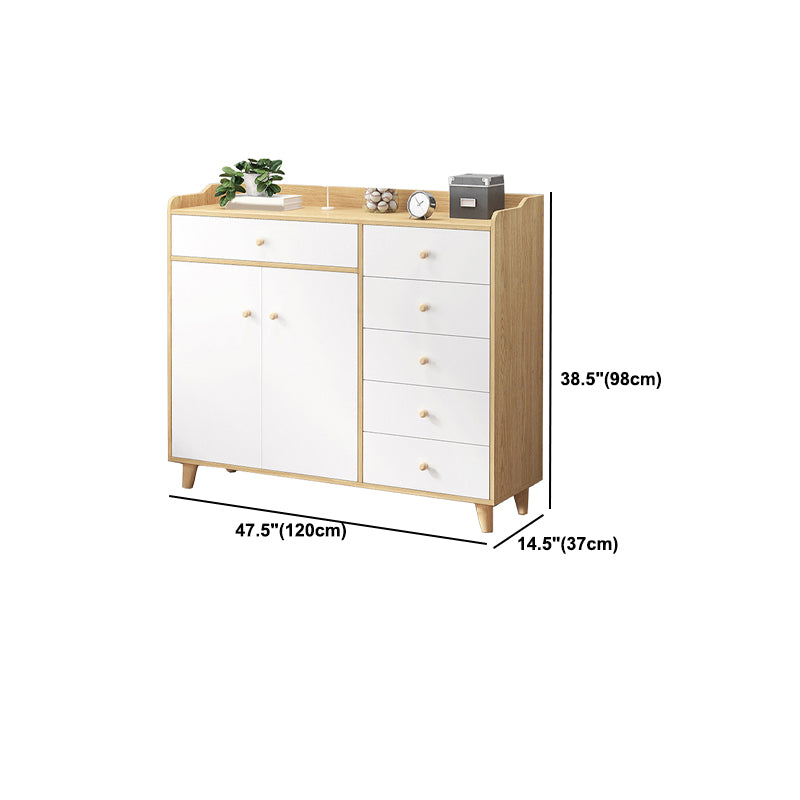 Modern Rectangle Accent Cabinet Wood Knobs Cabinet with Drawer