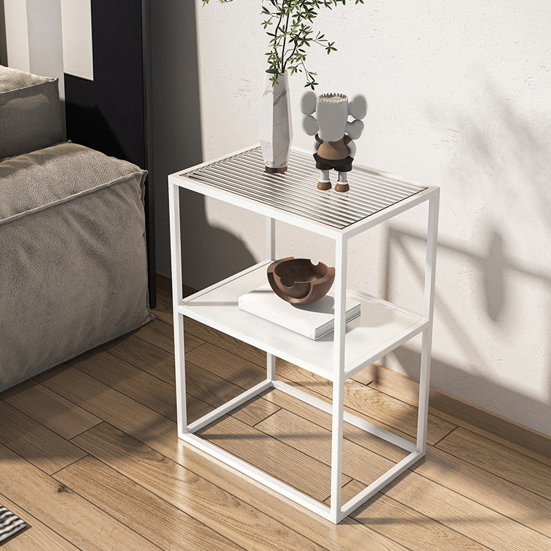 Modern Frame Coffee Cocktail Table Rectangular Glass Top Cocktail Table