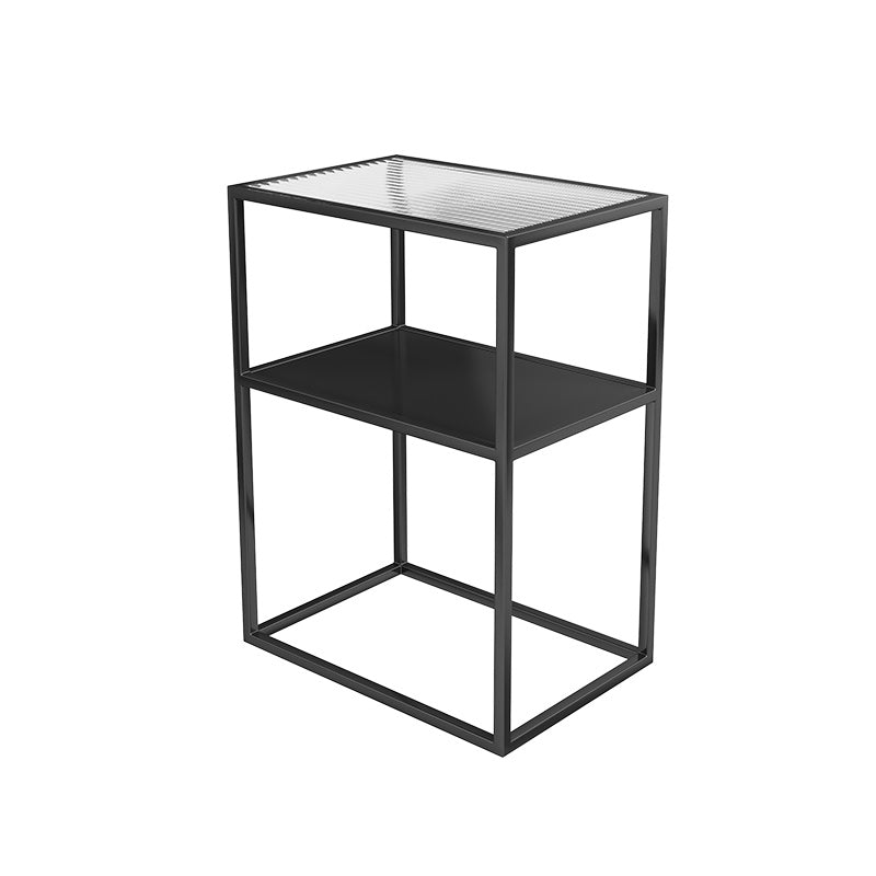 Modern Frame Coffee Cocktail Table Rectangular Glass Top Cocktail Table